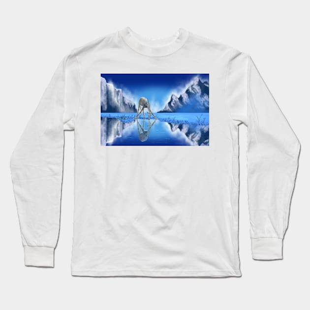 The rare Arctic Giraffe Long Sleeve T-Shirt by Adam Thornton Illustration